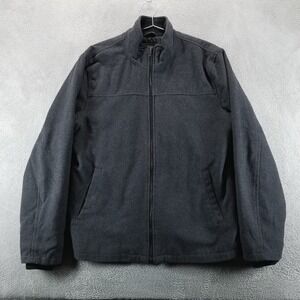 Gap Jacket Mens L Gray Bomber Zip Up Pockets Wool Blend Insulated